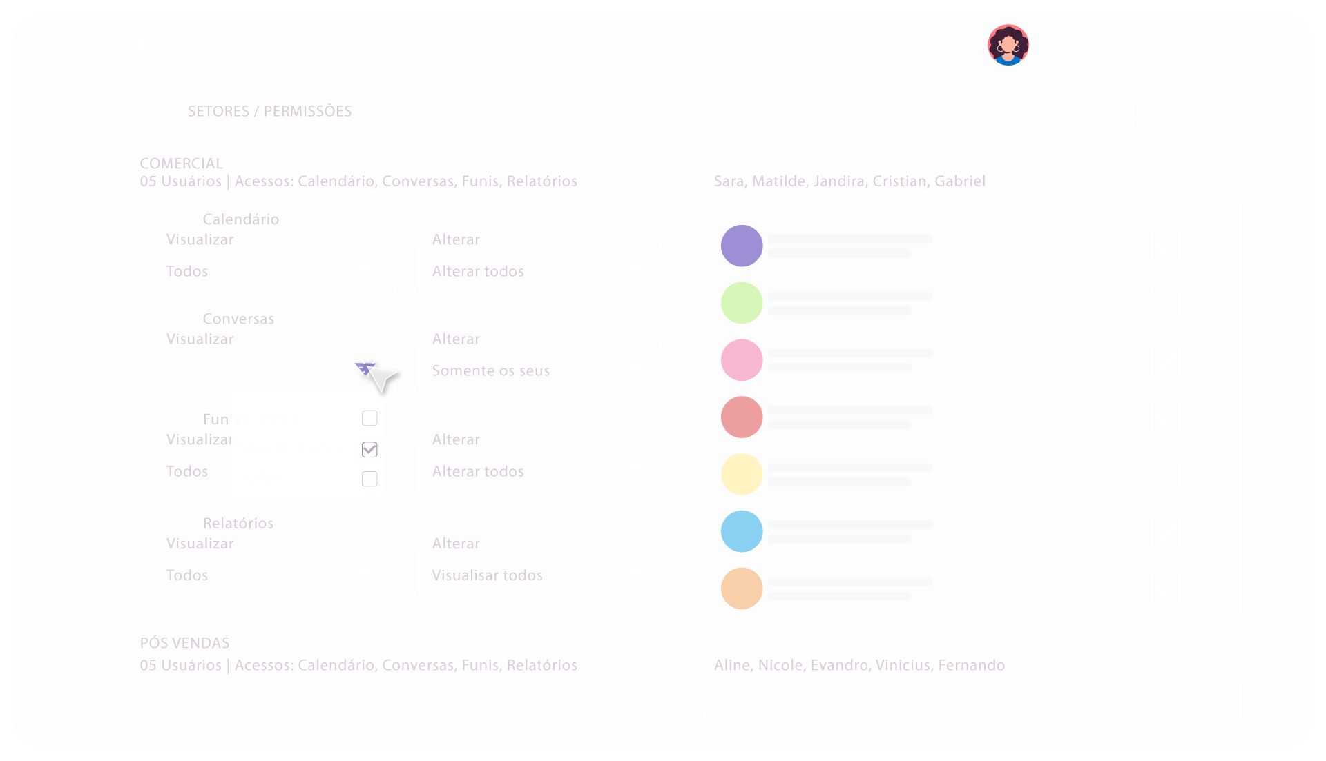 Gestão de usuários